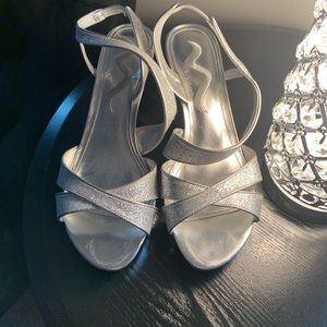Silver dress shoes